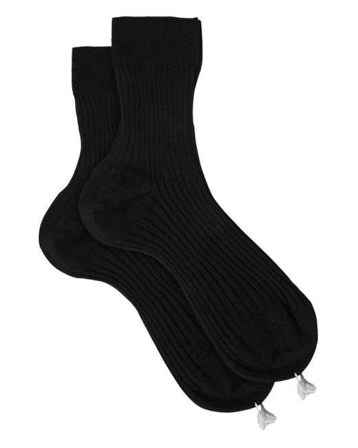 Scarosso リブ 靴下 Black