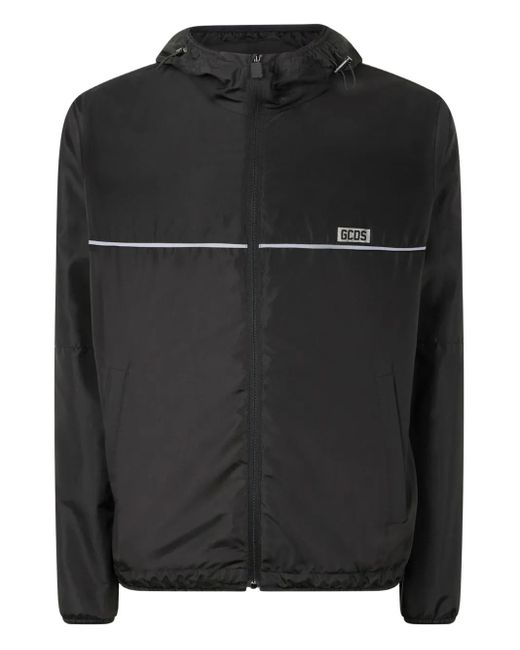 Gcds Black Logo-Appliqué Windbreaker Jacket for men