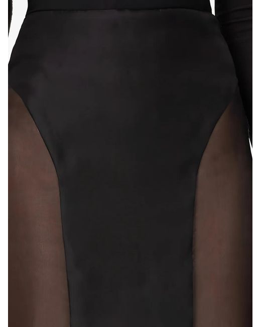 Mia Peculiar Black Jupe Mi-Longue À Effet De Transparence