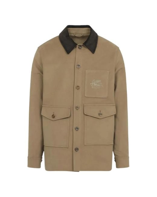 Etro Natural Corduroy Collar Jacket for men