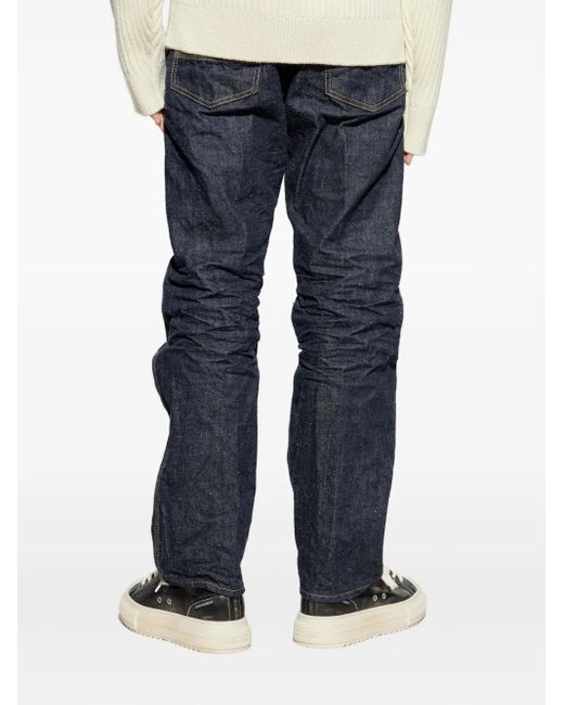 DSquared² Blue Button Fastening Ruched Trousers for men