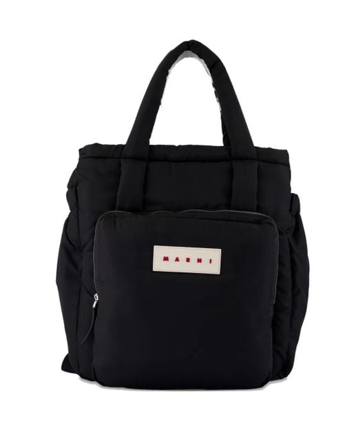 Marni Black Puff East/West Backpack
