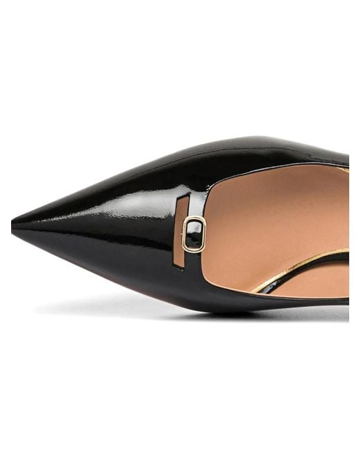 Santoni Black Patent Leather Buckle-Detail Pumps