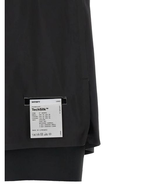 Satisfy Black Techsilk Wide-Leg Shorts for men
