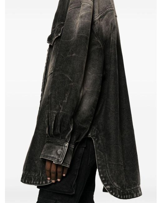 Manteau en jean à effet délavé The Attico en coloris Black