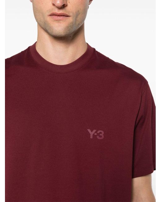 Y-3 Red Logo-rubberised Cotton T-shirt for men