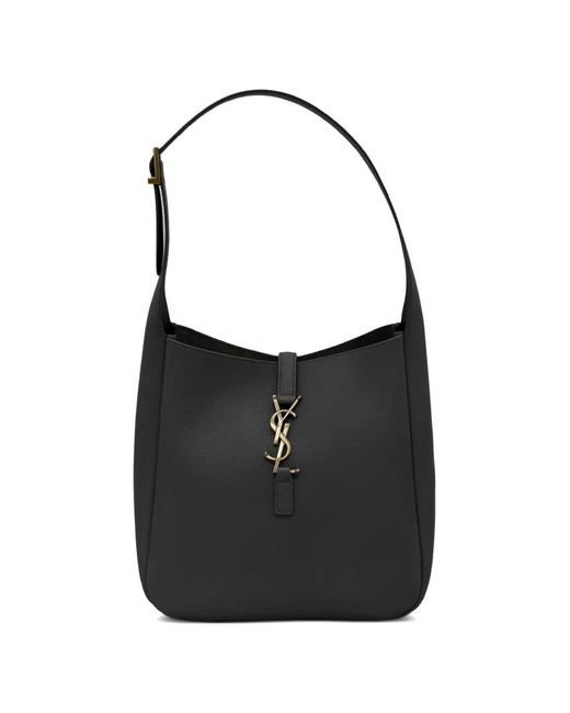 Saint Laurent Black Le 5 À 7 Supple Leather Tote Bag