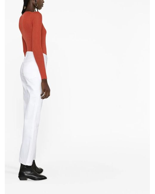 Rag & Bone White High-Waist Cropped Jeans
