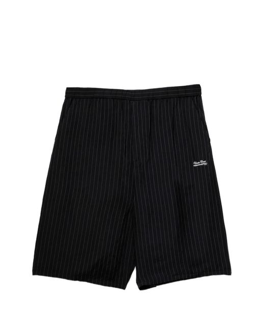 Undercover Black Pinstripe Logo Shorts for men