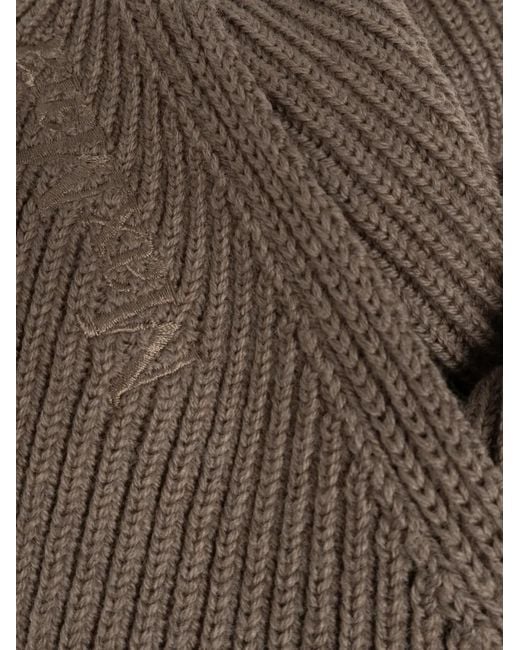 Max Mara Brown Wool Knit Oversized Shawl