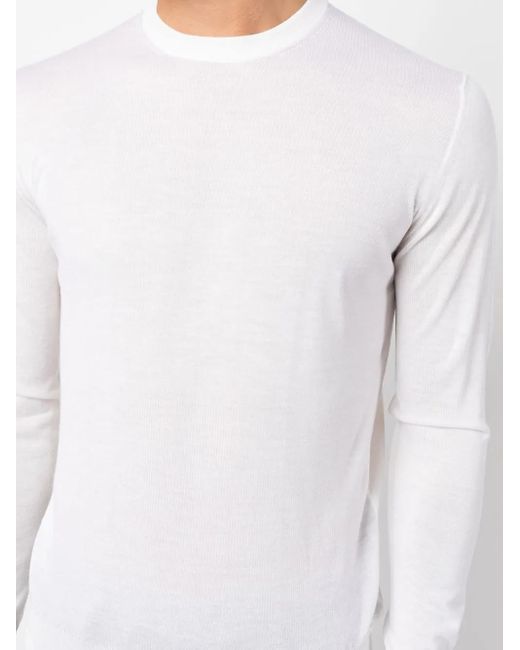 Fedeli White Crew-Neck Cashmere Cardigan for men