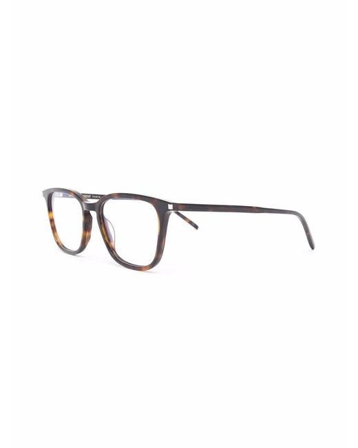 Saint Laurent Brown Tortoise Shell Glasses for men