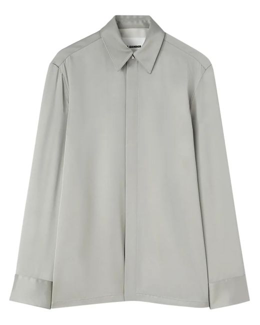 Jil Sander Gray Satin Shirt for men