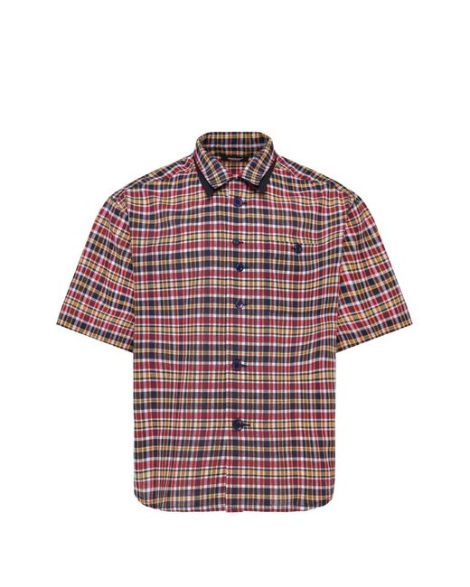 Undercover Red Check Short-Sleeve Shirt for men