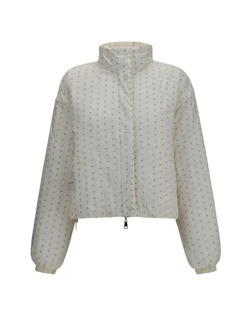 GONGDID DESIGN Gray Reversible Polka-Dot Puffer Jacket