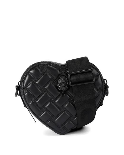Kurt Geiger Black Quilted Heart-Shape Cross Body Bag