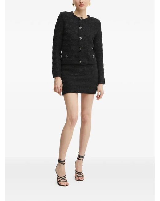 Marciano Black Button-Detail Mini Skirt