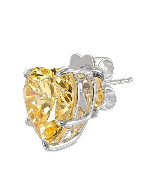 Anabela Chan Metallic 14K And Rhodium Vermeil Heart Diamond Earrings