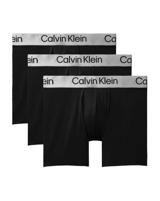 Calvin Klein Black Logo-Waistband Boxers (Pack Of Three) for men