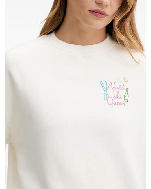 Mc2 Saint Barth White Detail-Embroidered Sweatshirt
