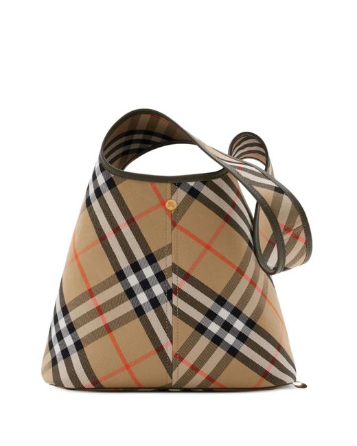 Burberry Black Small Check-Pattern Shoulder Bag