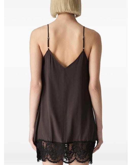 Vera Wang Black Lace-Trim Slip Mini Dress