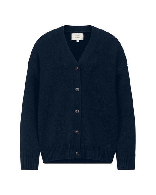 Loulou de Saison Blue Duca V-Neck Oversized Cardigan