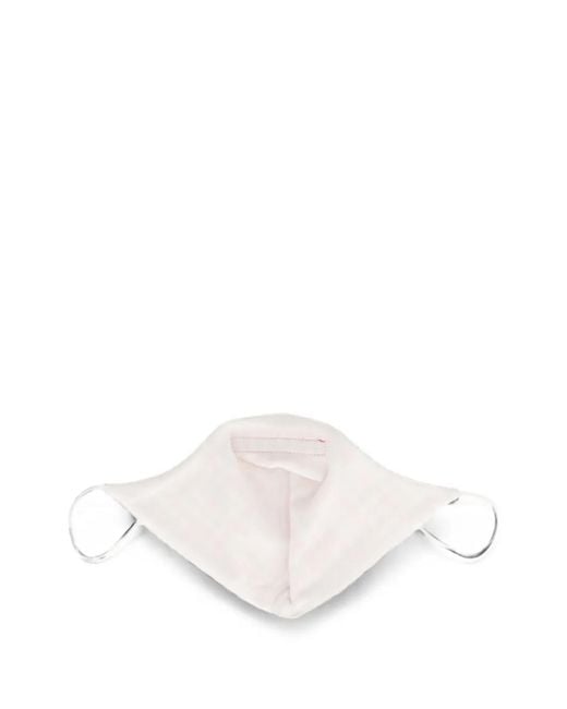 Isaia Pink Check-Pattern Face Mask for men
