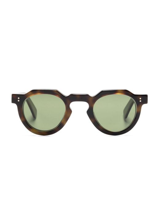 Lesca Green Crown Pantos-frame Sunglasses