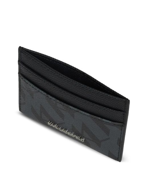Karl Lagerfeld Black Monogram Cardholder for men