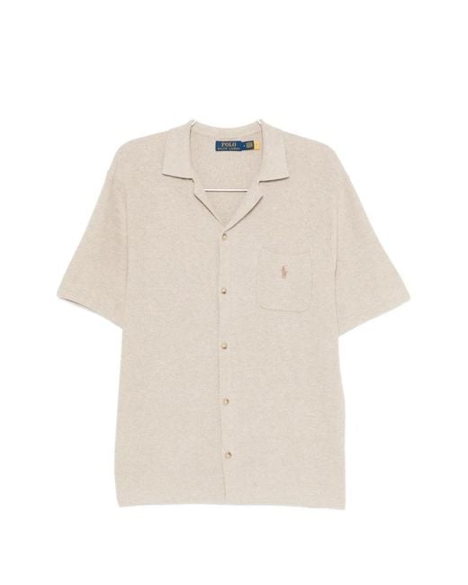 Polo Ralph Lauren White Button-Up Knitted Shirt for men