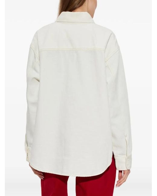 AMI Blouse Met Logo in het White