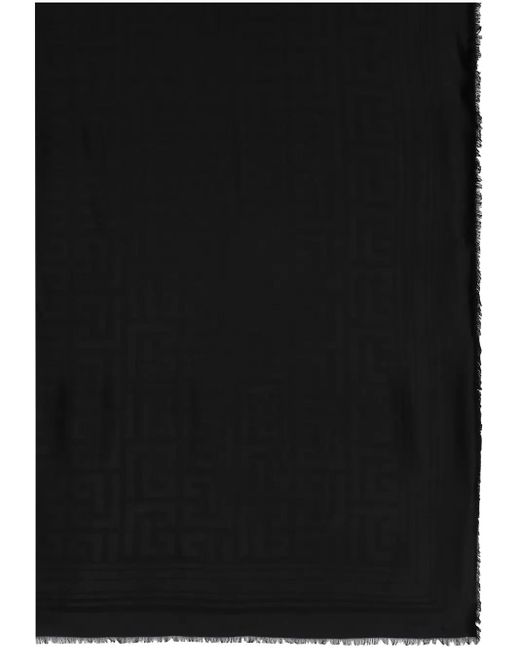 メンズ Balmain モノグラム シルクブレンド スカーフ Black