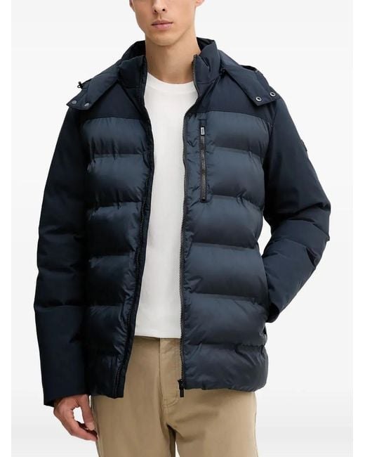 Karl Lagerfeld Blue Hooded Jacket for men