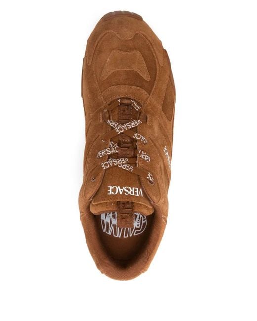Versace Brown Galaxia Suede Sneakers