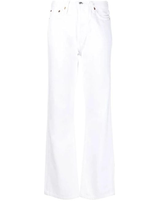Vaqueros acampanados de talle alto Re/done de color White