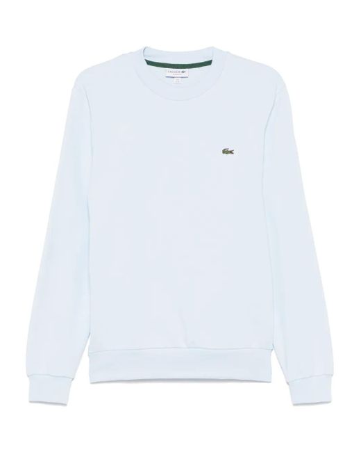 Lacoste White Embroidered-Motif Sweatshirt for men