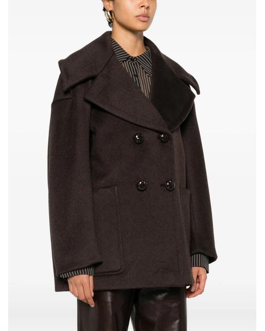 Max Mara Brown Double-Breasted Cashmere Coat