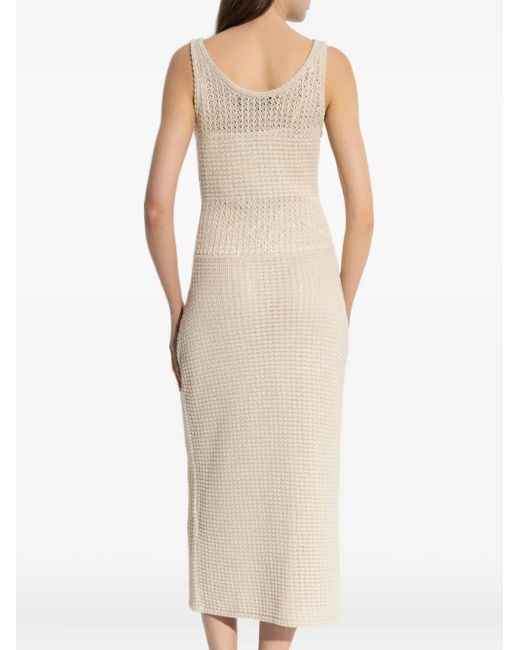 Theory Natural Crochet-Knit Midi Dress