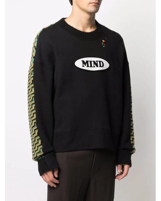 Palm Angels Black X Missoni Patch-Detail Crew-Neck Jumper for men