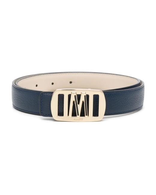 Moorer Blue Hepsie Leather Belt