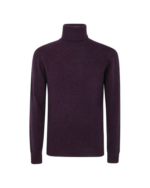 Nuur Purple Roll-Neck Wool Sweater for men