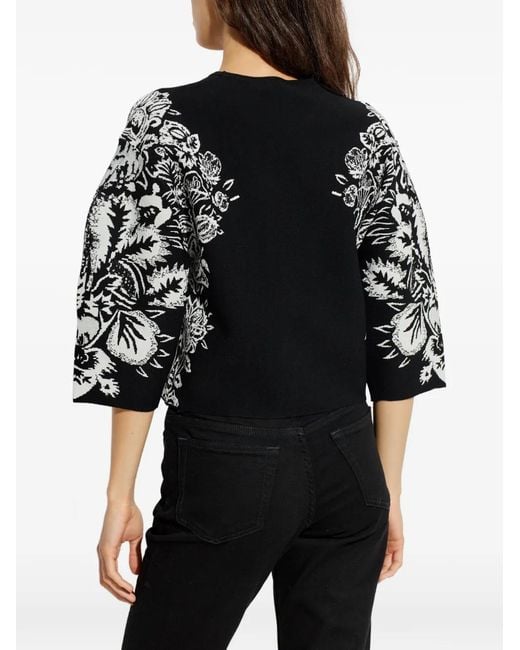 Ulla Johnson Black Bluse mit Blumen-Print