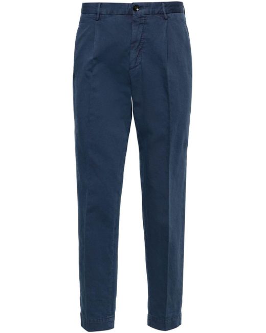 Incotex Blue Pleat-detail Cropped Trousers for men