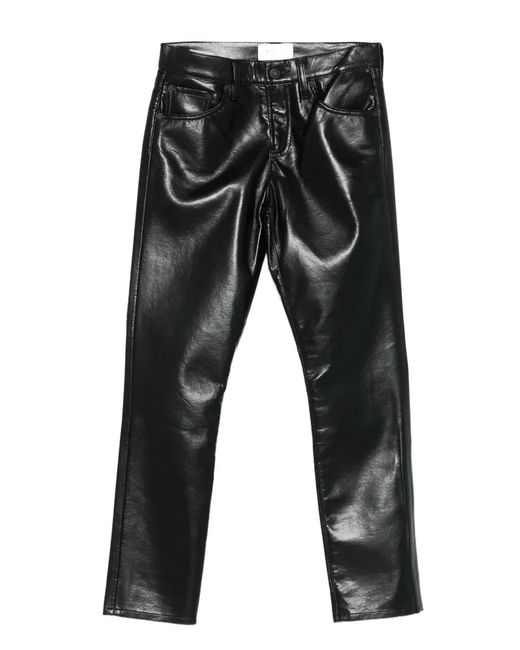 Agolde Black Pantalon En Cuir De Veau Recyclé