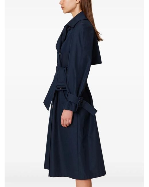 Twinset Blue Twill Trench Coat