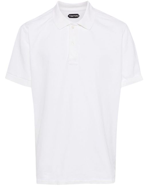 Tom Ford White Short-sleeved Cotton Polo Shirt for men