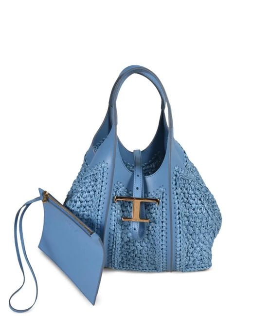 Tod's Blue Leather Tote Bag