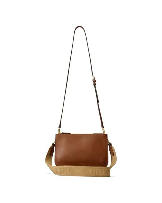 Ralph Lauren Natural Medium Logo-Strap Cross Body Bag