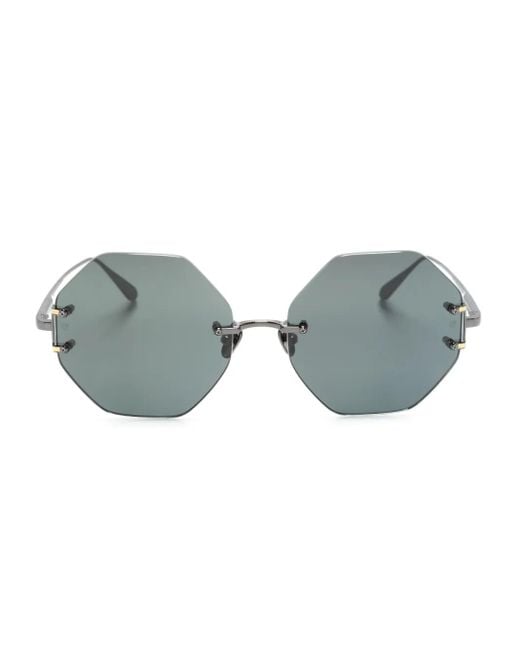 Linda Farrow Gray Arua Hexagonal-Frame Sunglasses